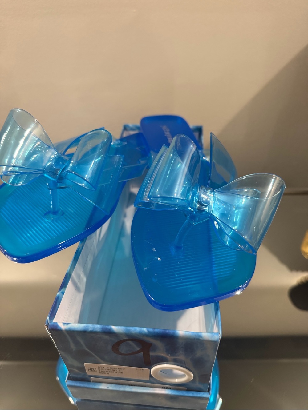 Jeffrey Campbell Translucent Blue Jelly Bow Thong Sandals